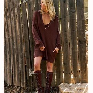 Free People FP Beach Picnic Sweater Mini Dress